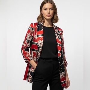 ✨Dex✨ Red and Black Floral Women's Blazer - size M